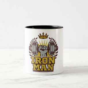 Caneca De Café Em Dois Tons Atleta Malhação Bodybuilder, IRON MAN
