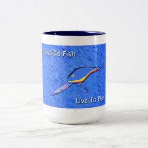 Caneca De Café Em Dois Tons Atração afortunada da pesca