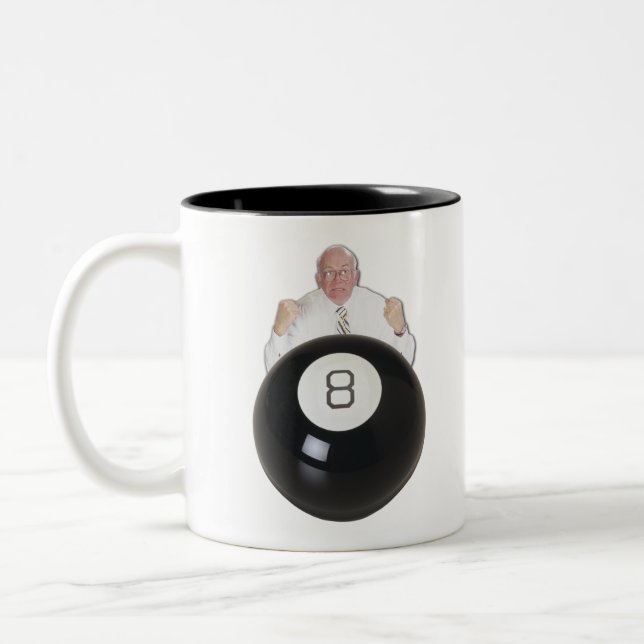 Caneca De Café Em Dois Tons Atrás da Bola 8 (Esquerda)