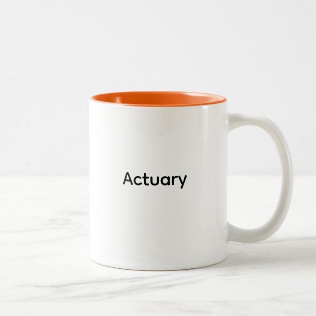 Caneca De Café Em Dois Tons Atuário, matemática, finanças, seguros, presentes  (Direita)