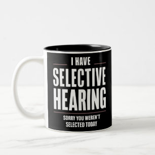 Caneca De Café Em Dois Tons Audição Seletiva Desculpa Dito Divertido Humorísti