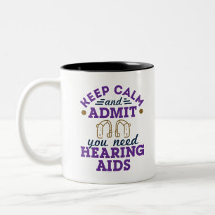 Caneca De Café Em Dois Tons Audiologista Necessidade Engraçada De Aids Auditiv
