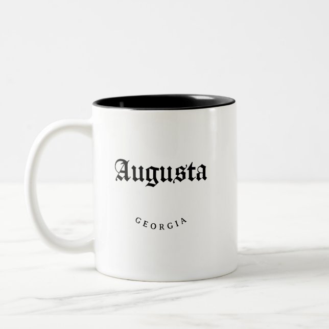 Caneca De Café Em Dois Tons Augusta Georgia Black Font (Esquerda)