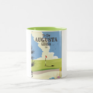 Caneca De Café Em Dois Tons Augusta Georgia Golf Poster