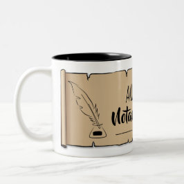 Caneca De Café Em Dois Tons Augusta Notary Public Scroll Feather Quill