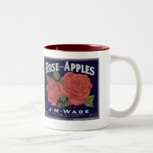 Caneca De Café Em Dois Tons Aumentaram as maçãs da marca