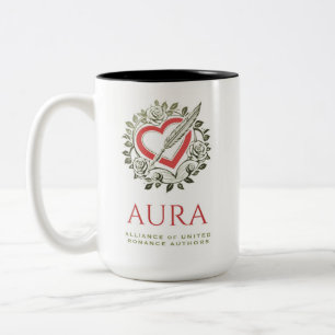 Caneca De Café Em Dois Tons AURA vermelho coração, corações verdes