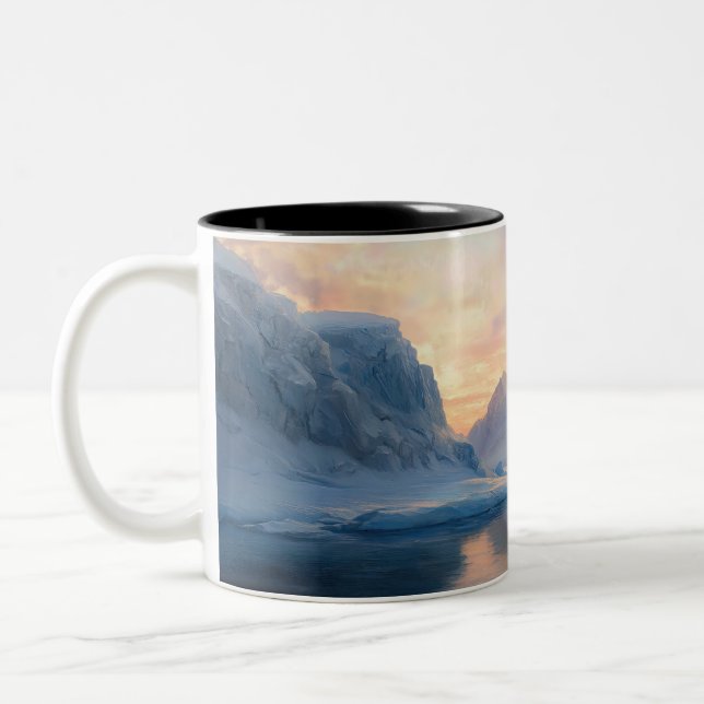 Caneca De Café Em Dois Tons Aurora Antártica: Iceberg e Águas Estáticas (Esquerda)