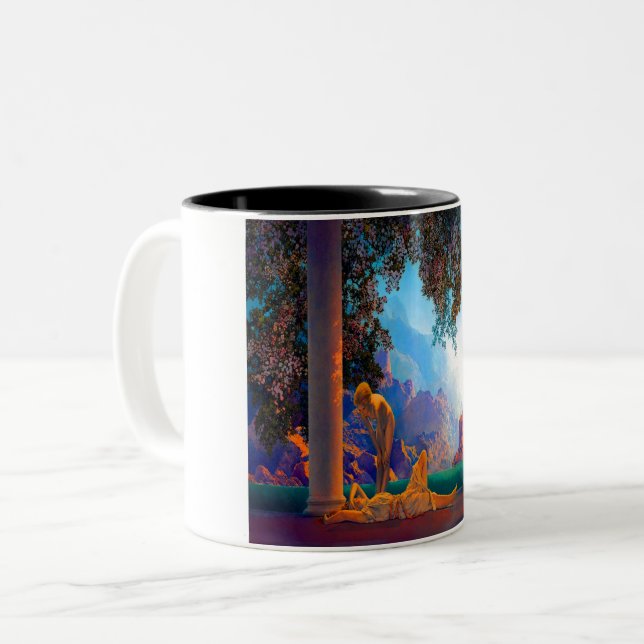Caneca De Café Em Dois Tons Aurora de Maxfield Parrish (Frente Esquerda)