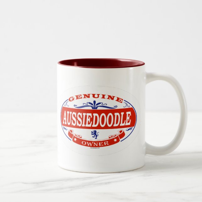 Caneca De Café Em Dois Tons Aussiedoodle (Direita)