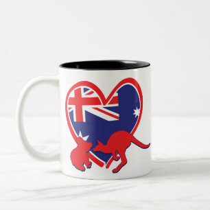 Caneca De Café Em Dois Tons Austrailia Koala Kangaroo