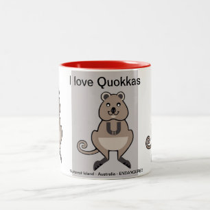 Caneca De Café Em Dois Tons Austrália - Feliz por amar o QUOKAS- Vida Selvagem