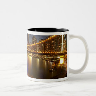 Caneca De Café Em Dois Tons Austrália, Queensland, Brisbane, Story Bridge, 2