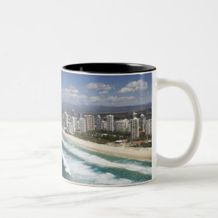 Caneca De Café Em Dois Tons Austrália, Queensland, Gold Coast, Main Beach -
