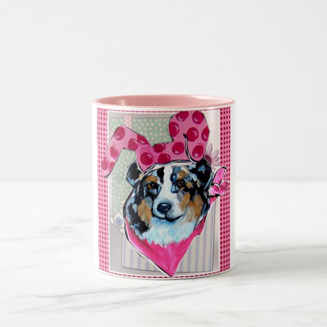 CANECA DE CAFÉ EM DOIS TONS AUSTRALIAN SHEPHERD (Centro)