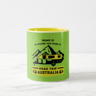 Caneca De Café Em Dois Tons Australiana Aussie Caravan Caravanning Summer 