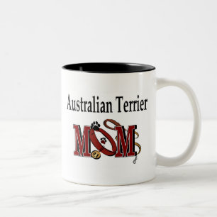 Caneca De Café Em Dois Tons Australiano Terrier Mãe Mug