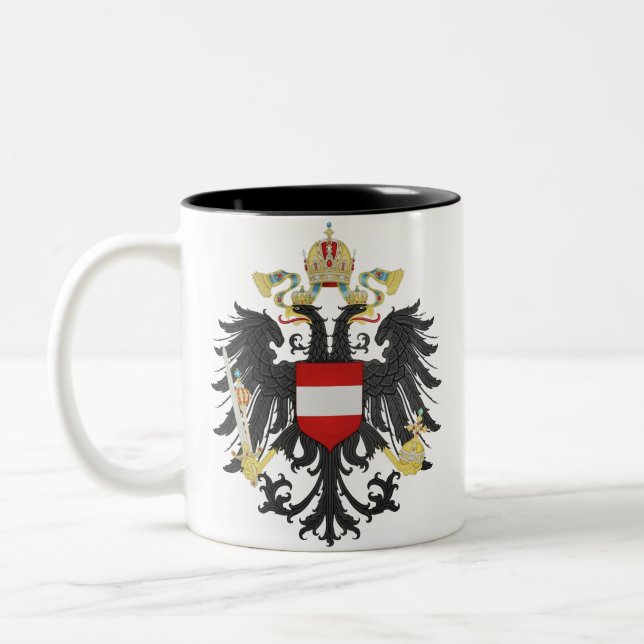 Caneca De Café Em Dois Tons Áustria Hungria casaco de armas imperiais (Esquerda)