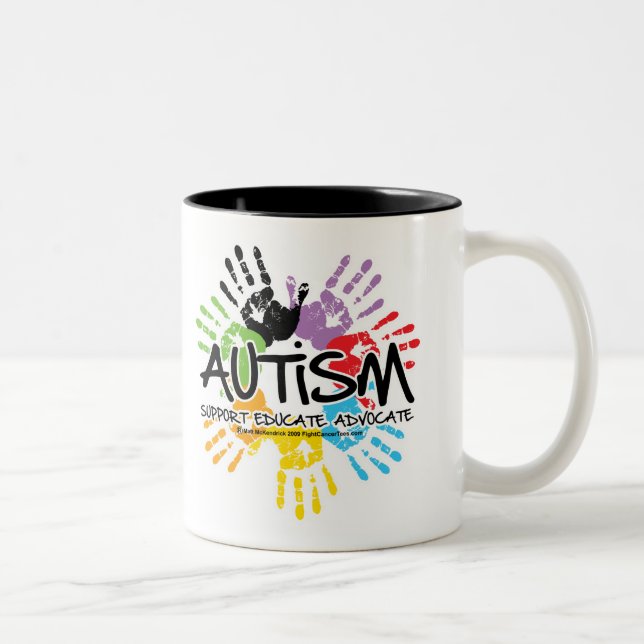 Caneca De Café Em Dois Tons Autismo Handprint (Direita)