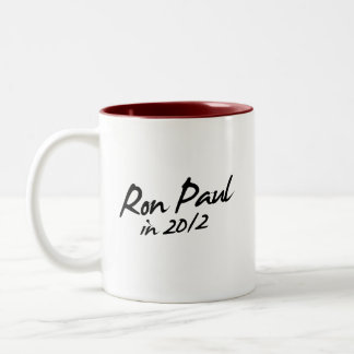 Caneca De Café Em Dois Tons Autógrafo de RON PAUL 2012