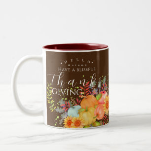 Caneca De Café Em Dois Tons Autumn Ação de Graças Brown