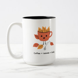Caneca De Café Em Dois Tons Autumn Leaves Fall Design com Nome
