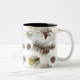 Caneca De Café Em Dois Tons Autumn Pine Cones