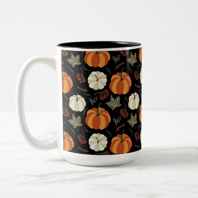 Caneca De Café Em Dois Tons Autumn Pumpkins (Esquerda)