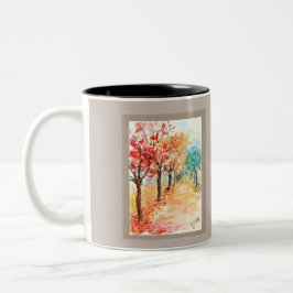 Caneca De Café Em Dois Tons Autumn Road