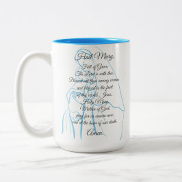 Caneca De Café Em Dois Tons Ave Maria Orando Mug