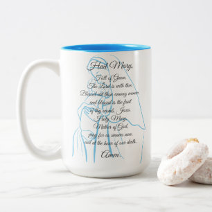 Caneca De Café Em Dois Tons Ave Maria Orando Mug