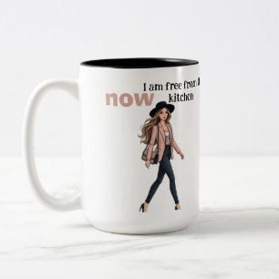 Caneca De Café Em Dois Tons avental de cozinha POD designando