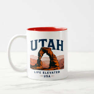 Caneca De Café Em Dois Tons Aventura do Canyon Vermelho de Utah