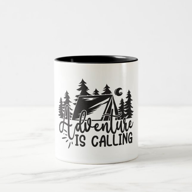 Caneca De Café Em Dois Tons Aventura Está Chamando (Centro)