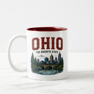 Caneca De Café Em Dois Tons Aventura pelas Cidades do Rio Ohio