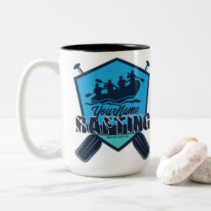 Caneca De Café Em Dois Tons Aventura Personalizada de Rafting no Rio de Águas 