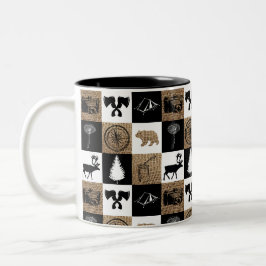 Caneca De Café Em Dois Tons Aventura Rustic Camping Outdoor