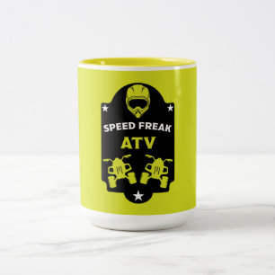 Caneca De Café Em Dois Tons Aventuras de quad Atv r