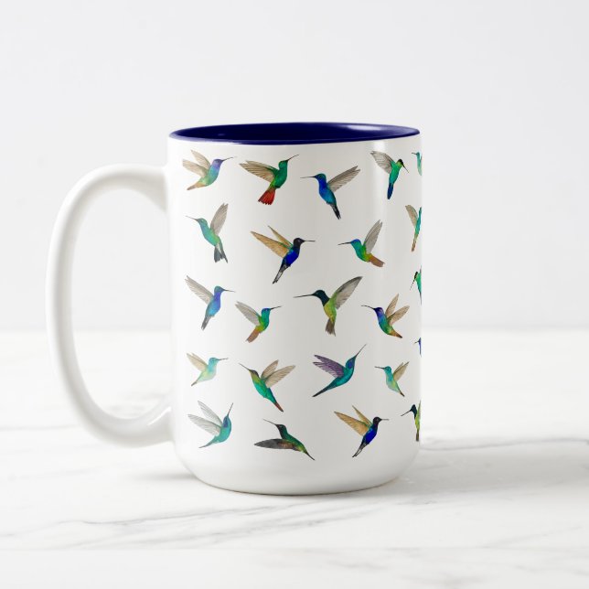 Caneca De Café Em Dois Tons Aves (Esquerda)
