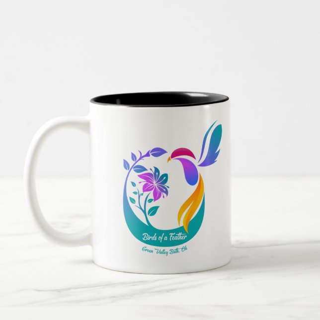 Caneca De Café Em Dois Tons Aves de uma pena (Esquerda)