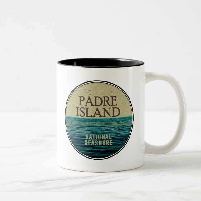 Caneca De Café Em Dois Tons Aves do Oceano Costeiro Nacional da Ilha padre (Direita)