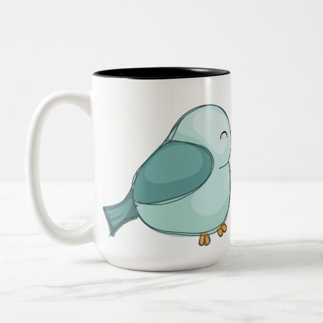 Caneca De Café Em Dois Tons aves, pássaros, amor (Esquerda)