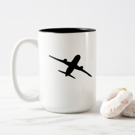 Caneca De Café Em Dois Tons Aviador de Aviões Voadores Aviador