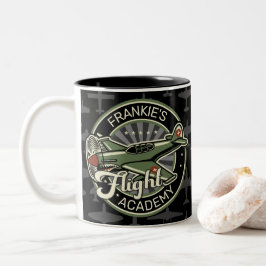 Caneca De Café Em Dois Tons Avião de Combate Militar da Segunda Guerra Mundial