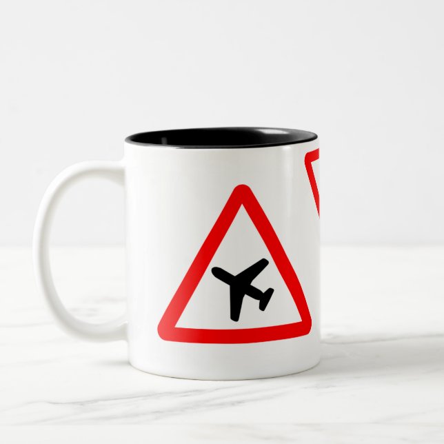 Caneca De Café Em Dois Tons avião Mug (Esquerda)