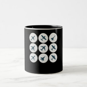 Caneca De Café Em Dois Tons Avião Voando Piloto Aniversário Oferta Ideia Hom