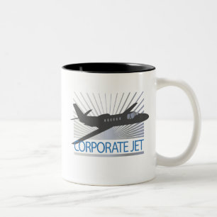 Caneca De Café Em Dois Tons Aviões de jato incorporado