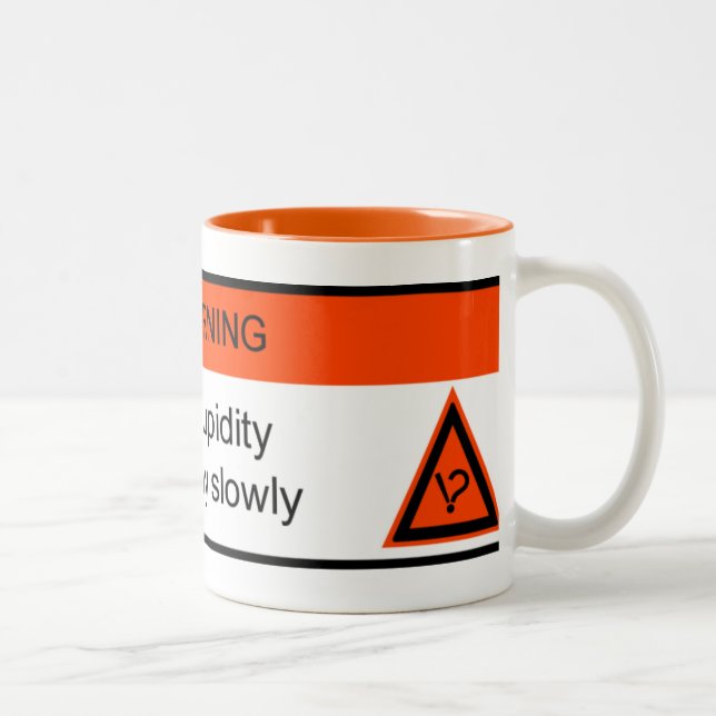 Caneca De Café Em Dois Tons AVISO: alérgico à estupidez (Direita)