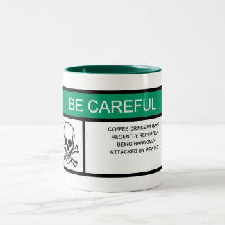 Caneca De Café Em Dois Tons Aviso do pirata