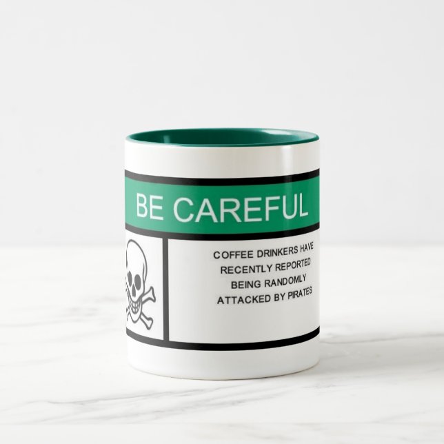 Caneca De Café Em Dois Tons Aviso do pirata (Centro)